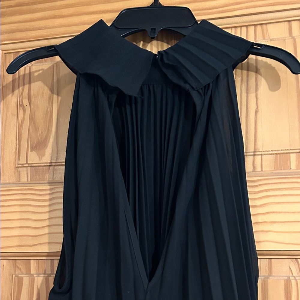 EUC Zara Elegant Sleeveless Black Halter Tunic Women Black top size large - Picture 5 of 8
